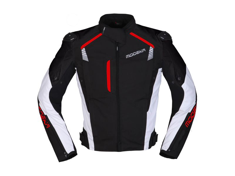 Giacca da moto Modeka Lineos (nero / bianco / rosso)