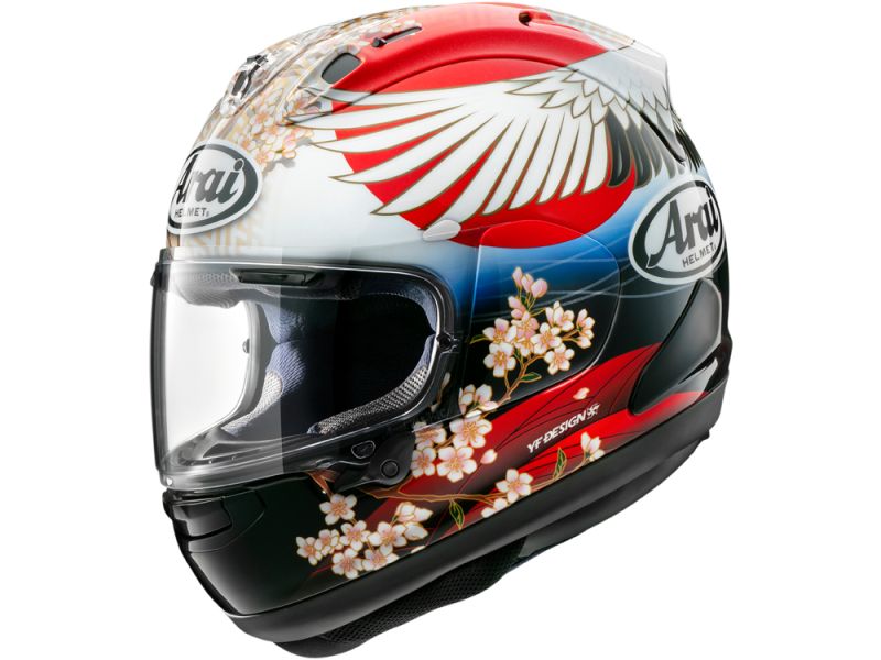 Arai RX-7 Evo Tsubasa Replica Motorradhelm (Weiß/Schwarz/Blau/Rot)