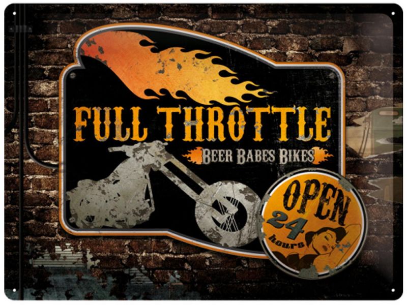 Nostalgic-Arts Cartello in metallo Full Throttle (30x40cm)