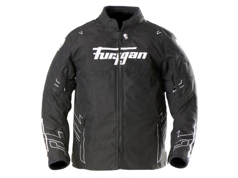 Furygan Jack Neon Kid Motorradjacke Kinder (schwarz / weiß)