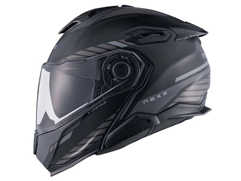 Nexx X.LifeTour Globe MT Motorrad Klapphelm (schwarz / grau)