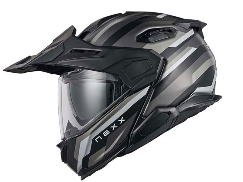 Nexx X.LFC Westbound MT Motorrad Klapphelm (schwarz / grau)