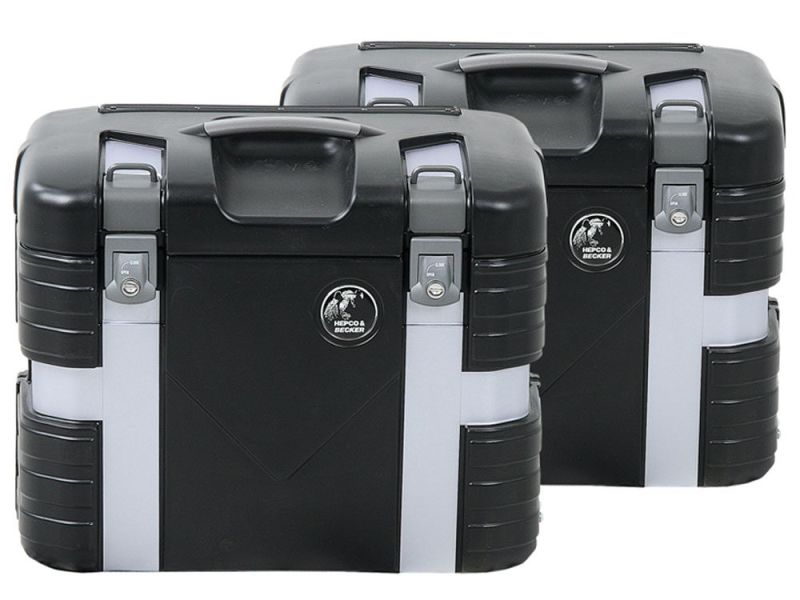 Hepco & Becker Set di valigie laterali per moto Gobi (edizione nera)