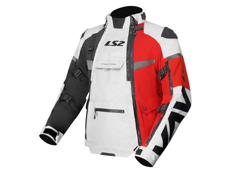 LS2 X-Master Motorradjacke (Schwarz/Grau/Rot)