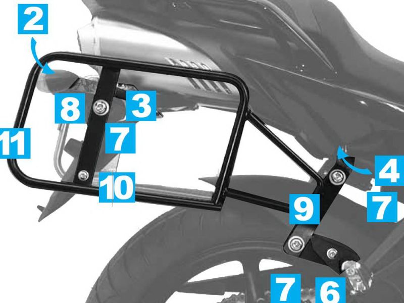 Hepco & Becker Portapacchi Lock-It Yamaha FZ 6 Fazer S2 (argento)