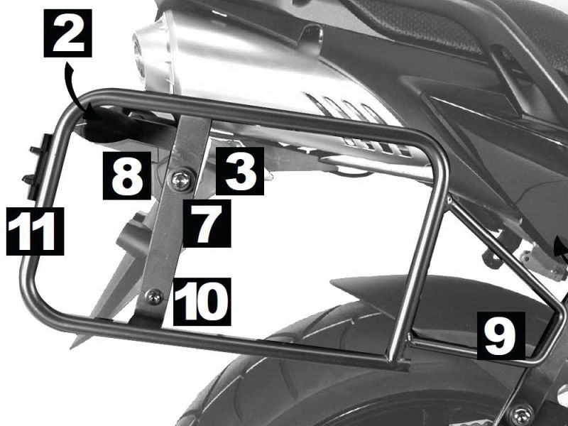 Hepco & Becker Portapacchi Lock-It Yamaha FZ 6 / Fazer (2007-2008 argento)
