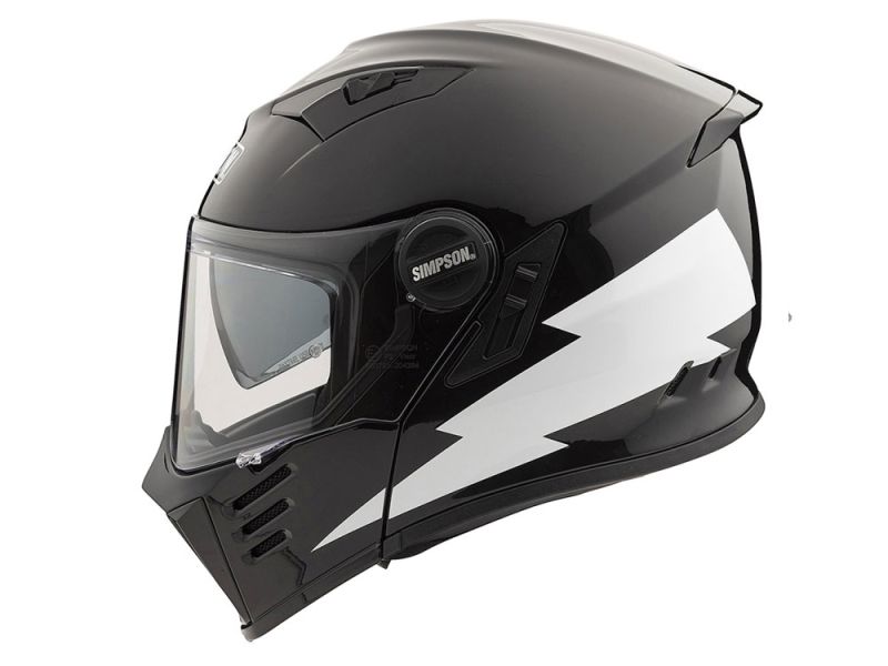 Simpson Darksome Motorrad Klapphelm (schwarz / weiß)