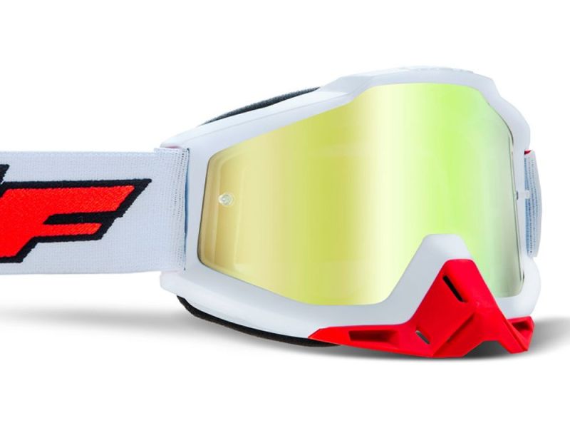 FMF Powerbomb Rocket Crossbrille (weiß | gold verspiegelt)