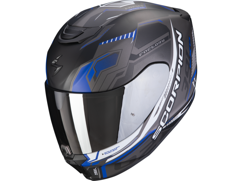 Scorpion EXO-391 Haut Integralhelm (schwarzmatt/silber/blau)