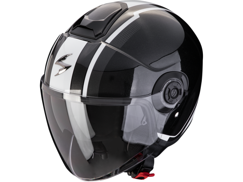 Scorpion EXO-CITY II Vel Jethelm mit Visier (Schwarz/Weiß)