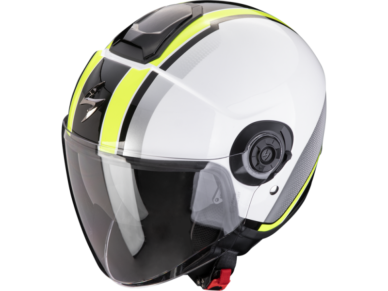 Scorpion EXO-CITY II Vel Jethelm mit Visier (Weiß/Neongelb)