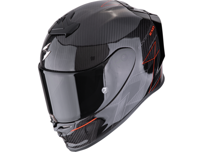 Scorpion EXO-R1 EVO Carbon Air Cynergy Motorradhelm (Schwarz/Rot/Carbon)