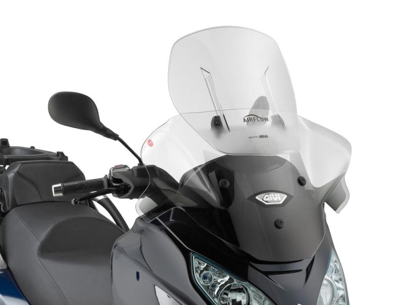 GIVI AirFlow Windschild Piaggio MP3 Touring 300-400 (11) / MP3 Business 500 (12-13) / MP3 Sport 300 500 (12-14) / MP3 Business (12-14) / MP3 300IE 500IE Sport/Business (14-17)
