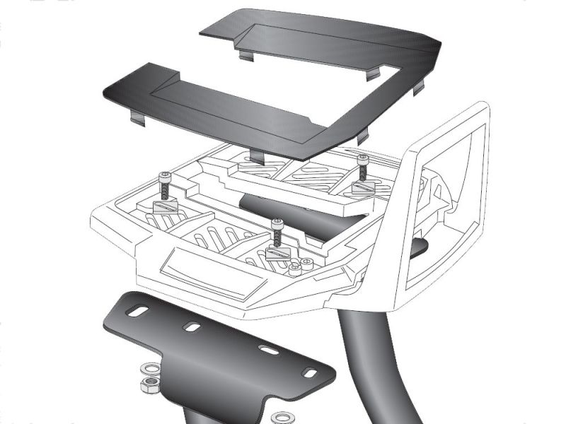 Hepco & Becker Portapacchi in alluminio per portapacchi originale Kawasaki J 125 / 300 (2014- | nero)