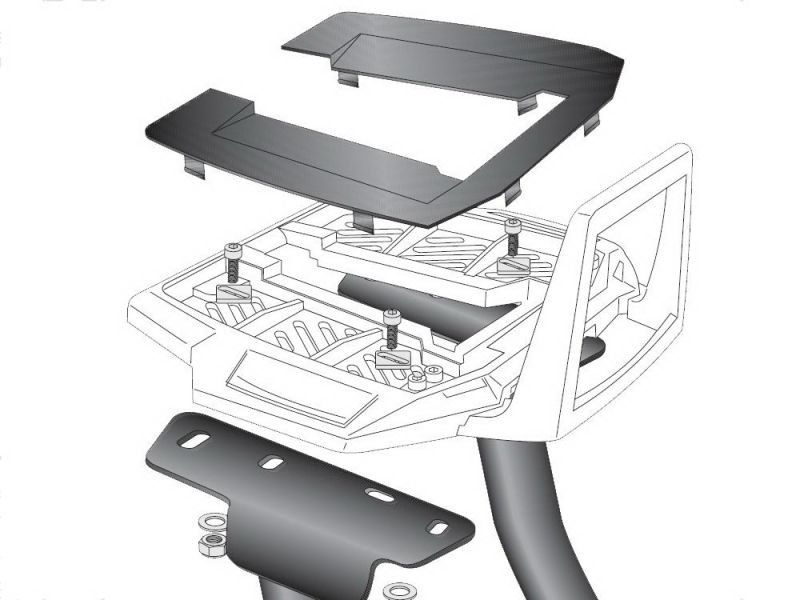 Hepco & Becker Portapacchi in alluminio Yamaha FZ 6 / Fazer (2004-2006 argento)