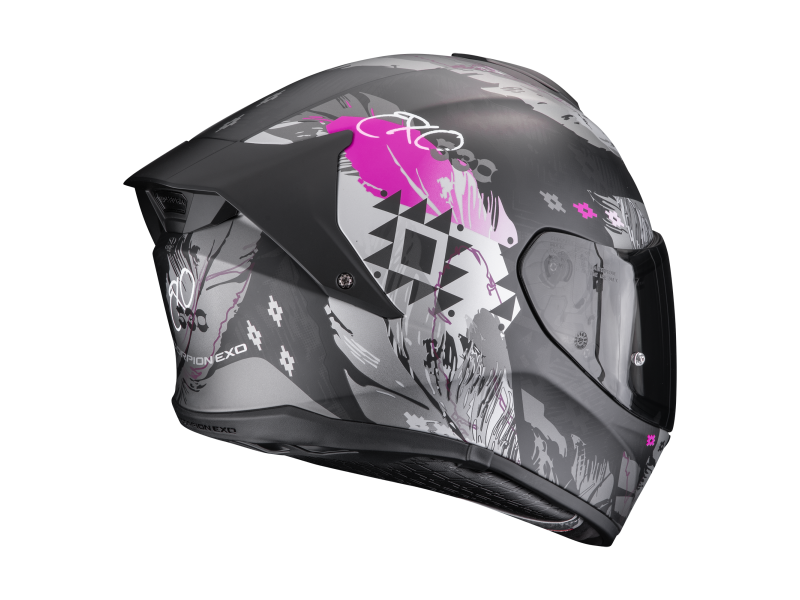 Scorpion EXO-530 Air Hadji Motorradhelm (Schwarzmatt/Pink/Grau)