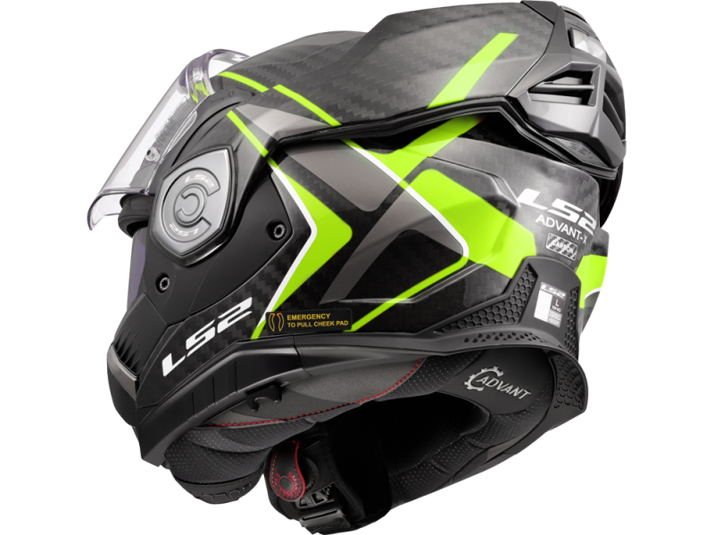 LS2 FF901 Advant X Carbon Future II Motorradhelm (Schwarz/Neongelb/Carbon)