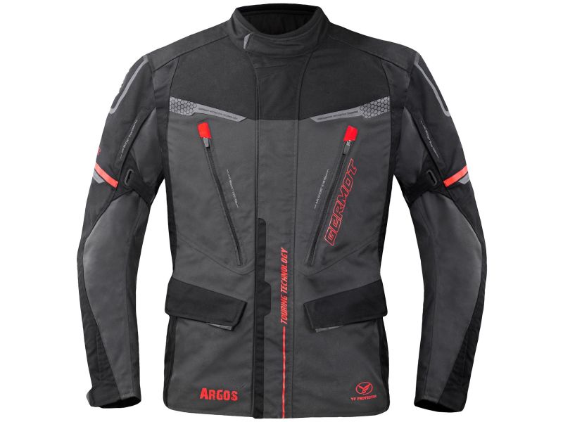 Germot Argos Motorradjacke Herren (schwarz/anthrazit/rot)