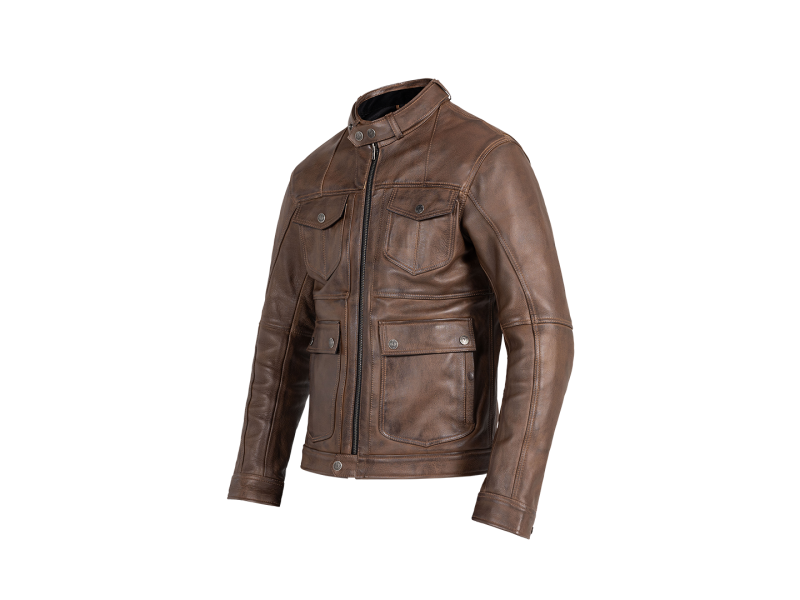 John Doe Drifter Motorrad Lederjacke (Braun)