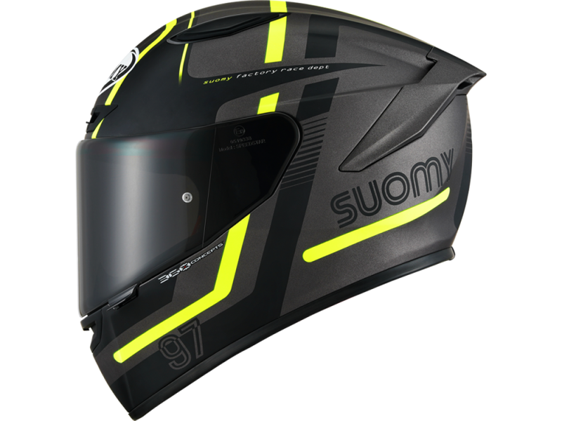 Casco integrale Suomy Track-1 Ninety Seven (nero / giallo)
