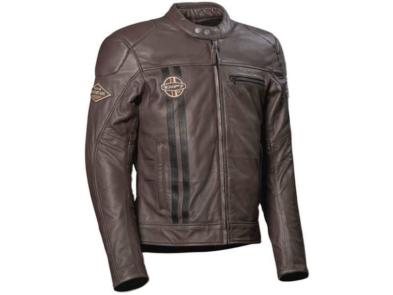 Giacca da moto in pelle DIFI Boston (marrone / nero)