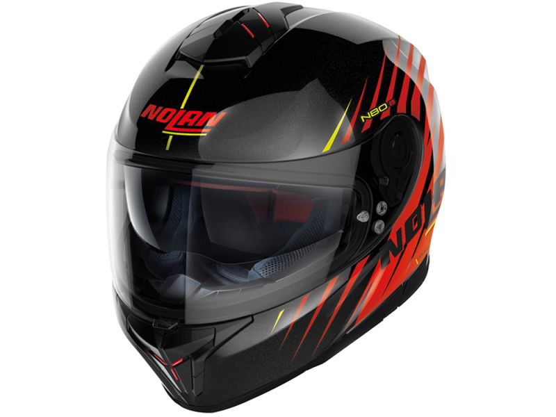 Nolan N80-8 Kosmos N-Com Integralhelm (schwarz/rot/gelb)