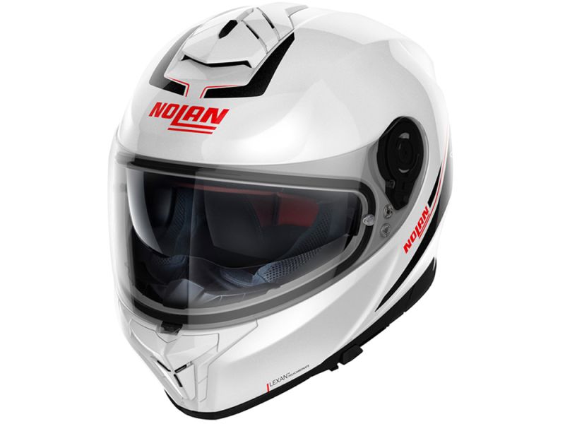 Nolan N80-8 Staple N-Com casco integrale (bianco/rosso)