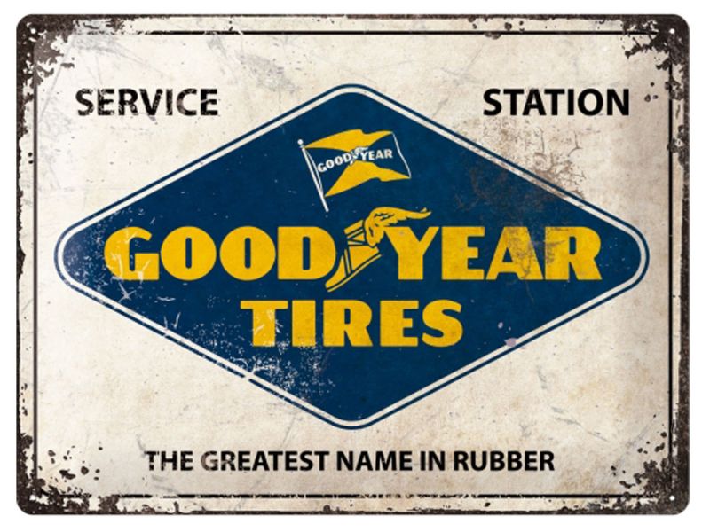 Nostalgic-Arts Insegna in metallo con logo Goodyear (30x40 cm)