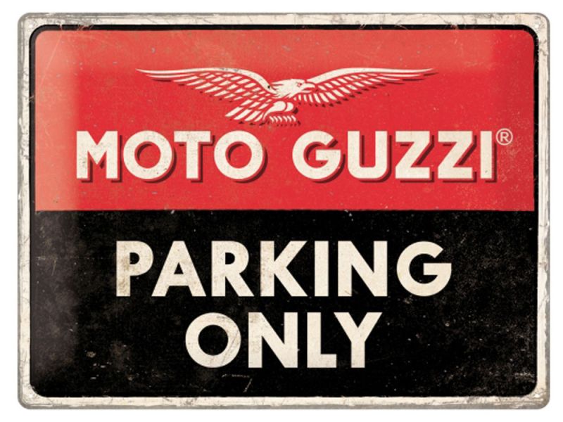 Nostalgic-Arts Cartello in metallo Moto Guzzi Parking Only (30x40cm)