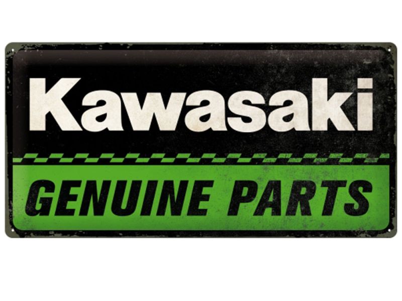 Nostalgic-Arts Cartello in metallo Kawasaki Genuine Parts (25x50cm)