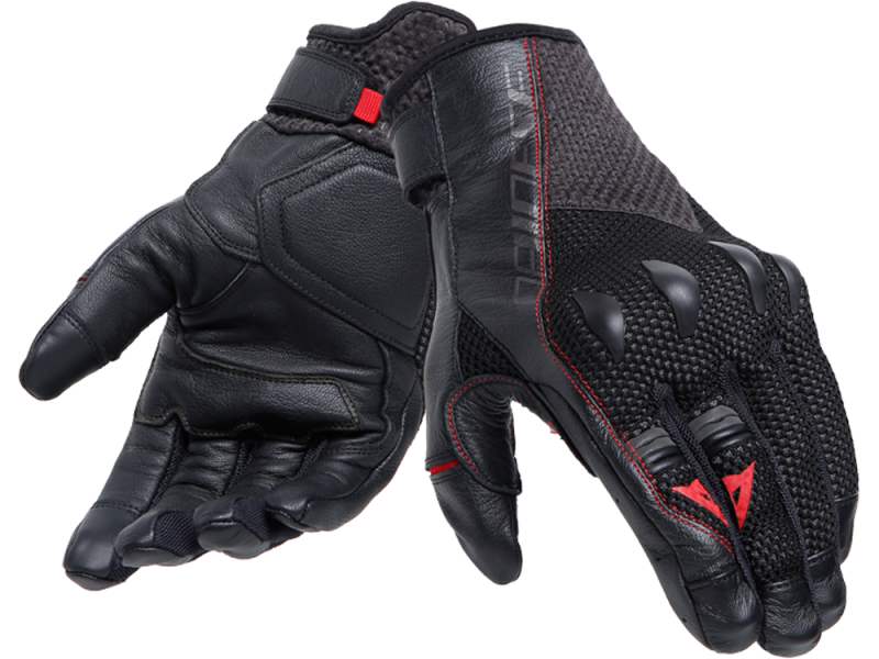Dainese Karakum Ergo-Tek guanti da moto uomo (nero / rosso)