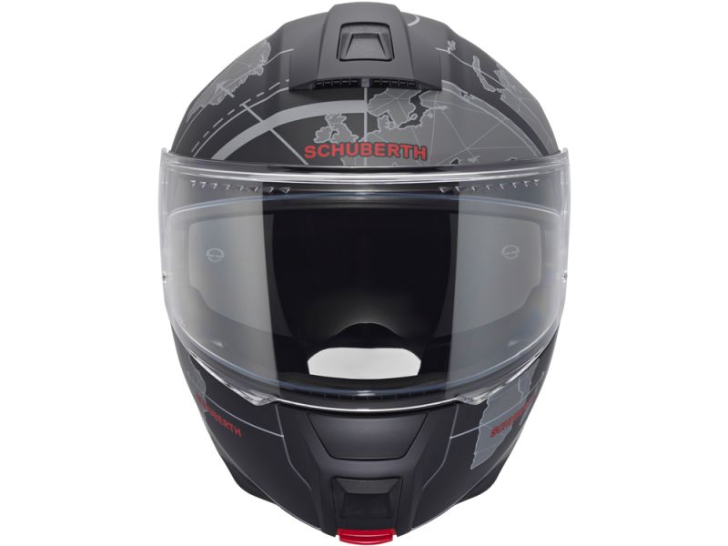 Schuberth C5 Globe Motorradhelm (Schwarz/Grau/Rot)