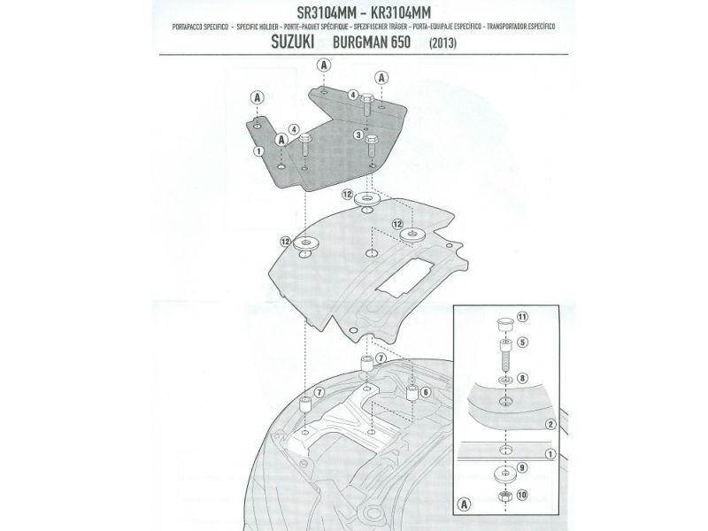 GIVI Monolock SR Portapacchi Suzuki AN 650 Burgman (2002-)