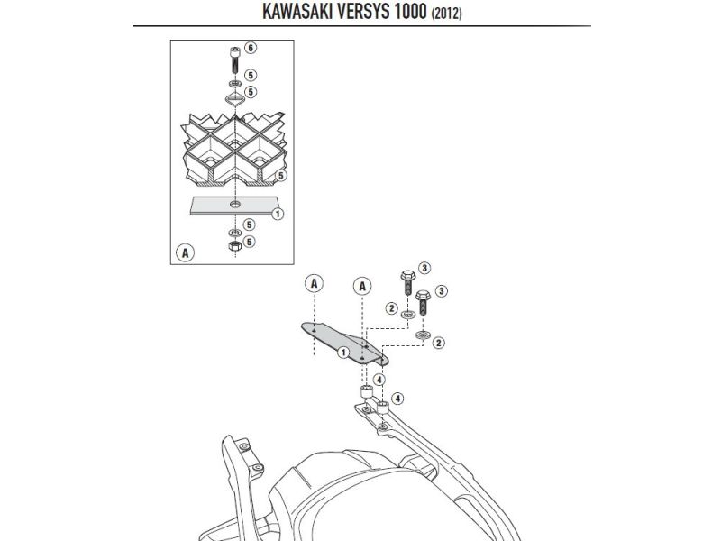 GIVI Portapacchi Monolock SR Kawasaki Versys 1000 (2012-)