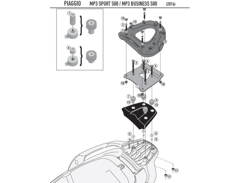 GIVI Monolock SR Portapacchi Piaggio MP3 500ie LT Sport / Business (2014-)