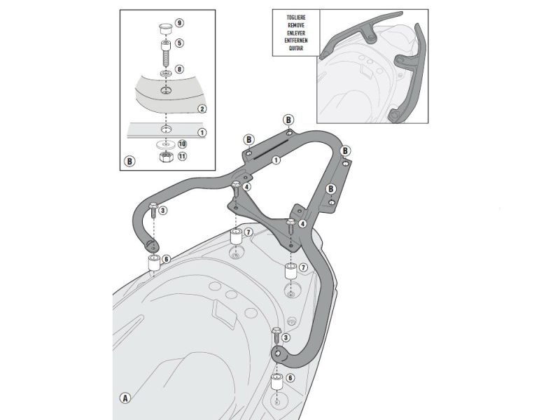 GIVI Monokey SR Portapacchi Kymco K-XCT 125i / 300i (2013-)