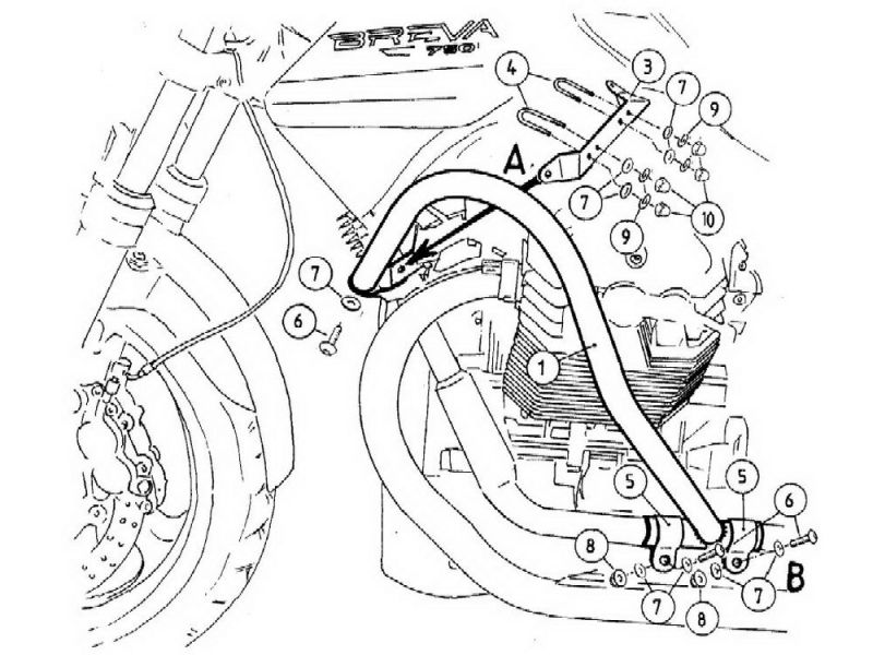 Hepco & Becker Barra d'urto Moto Guzzi Breva V 750 i.e. (cromata)
