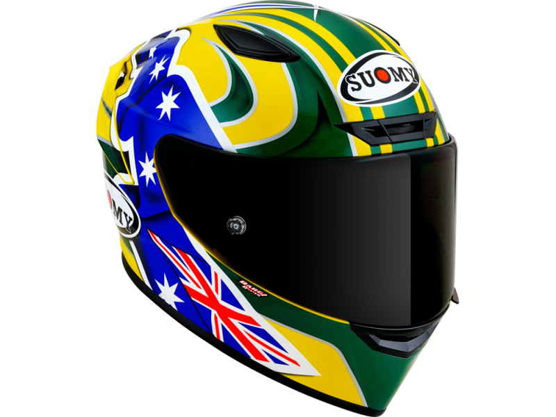 Suomy Track-1 Troy Bayliss Replica 2005 Motorradhelm (Gelb/Grün/Blau)