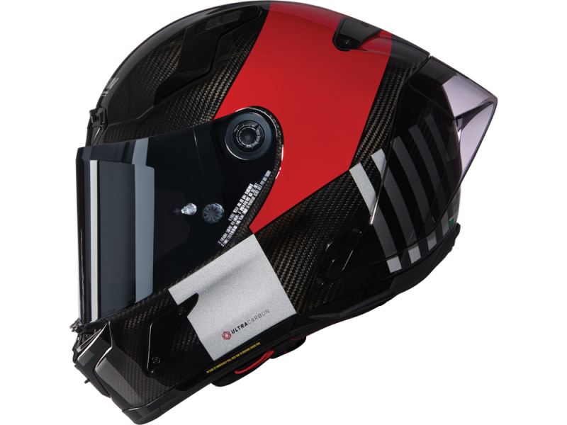 Nolan X-804 RS Ultra Carbon Combo Gara 351 Motorradhelm (Rot/Grau/Schwarz)